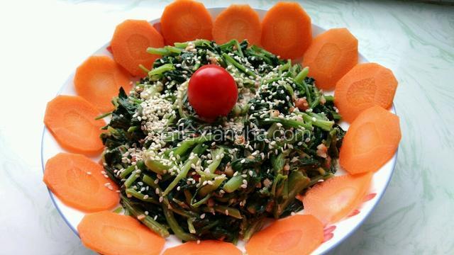 芝麻酱拌菠菜花生