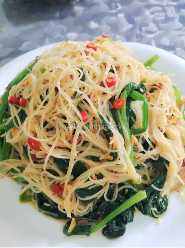 凉拌粉丝菠菜