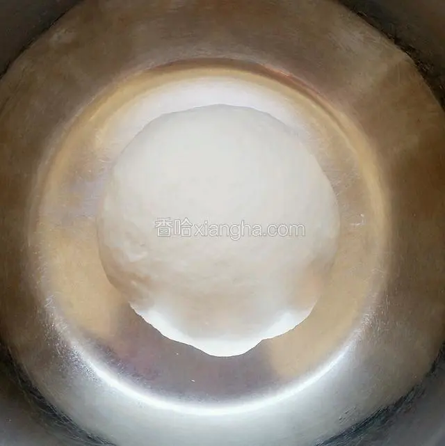 用手揉成光滑面团，盖上盖子，进行发酵，我家目前室温是25度，发酵一个半小时就可以了，中途揉两次面团