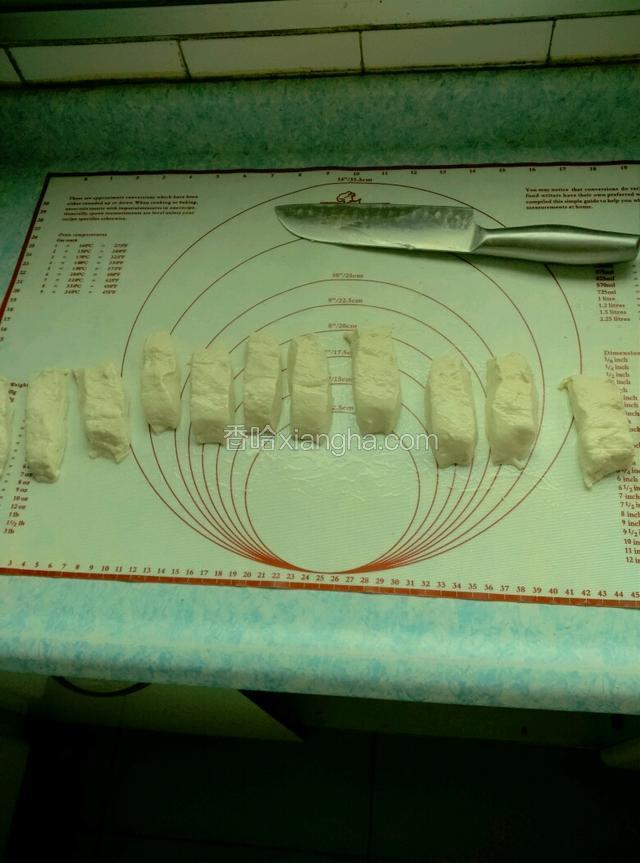 切成小块的长条形