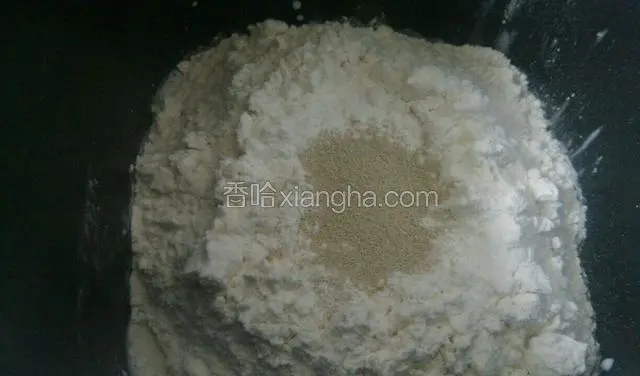 将除黄油外的所有材料依次加入面包机(要先放液体，再放面粉，最后将面粉开一小窝放入酵母)