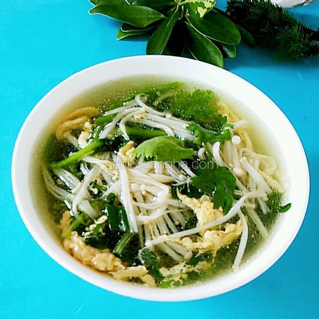 西洋菜金针菇蛋花汤