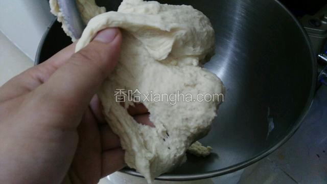 搅拌至有点延伸即可 这款面包要求不高