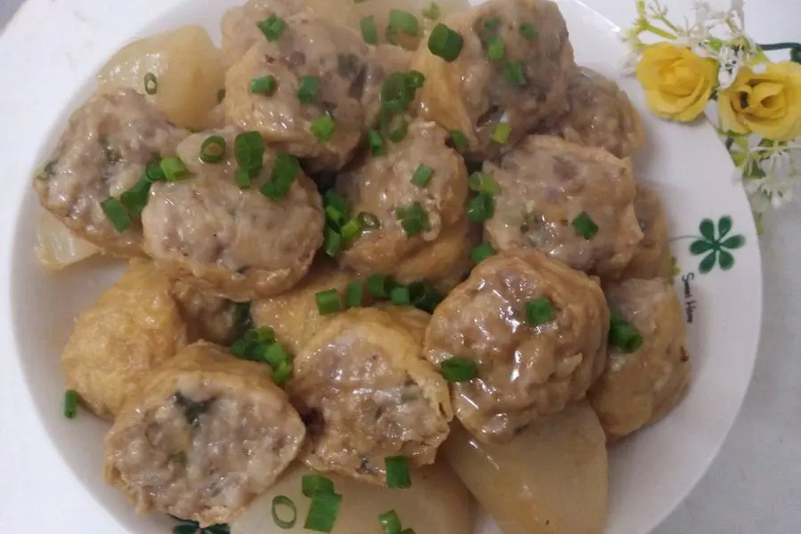 双肉酿油豆腐