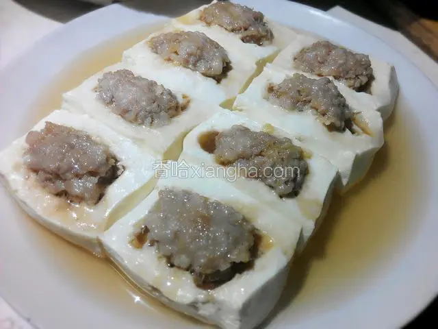 豆腐蒸好、出锅