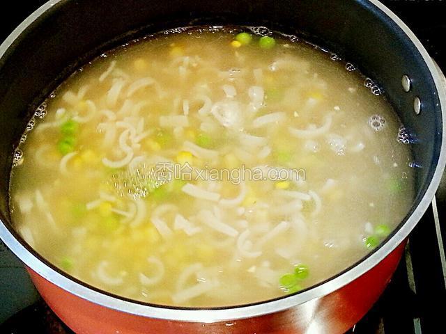 加盐调味，再次煮开