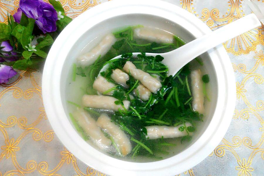 虾味饺西洋菜汤