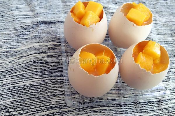 鸡蛋壳芒果布丁