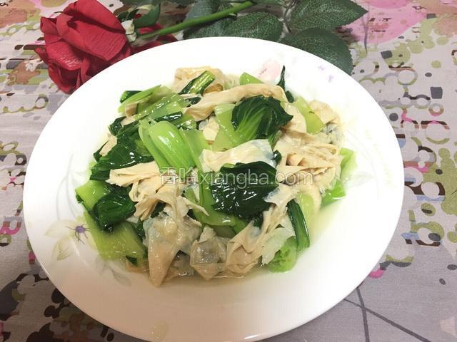 青菜炒豆腐皮