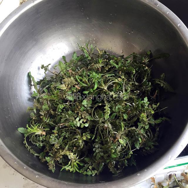 将荠菜择洗干净。