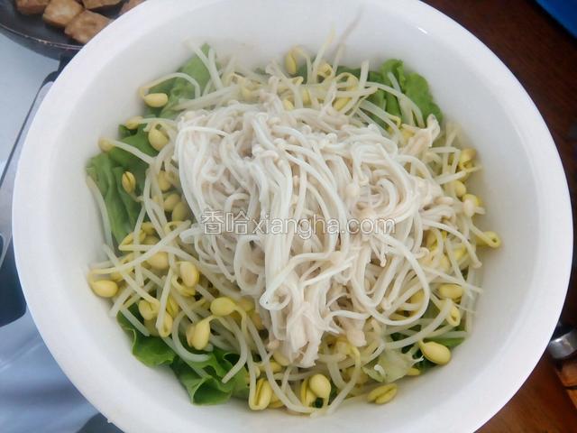 铺到豆芽上面