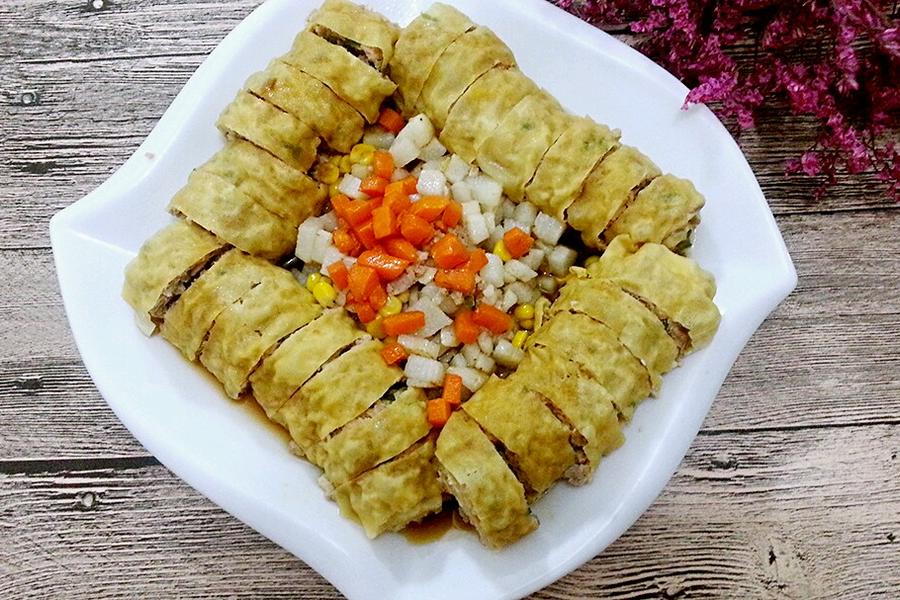 豆皮包肉