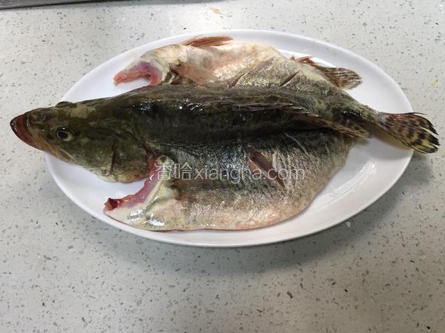 将鱼皮及鱼腹内的鱼肉抹盐闲置半小时