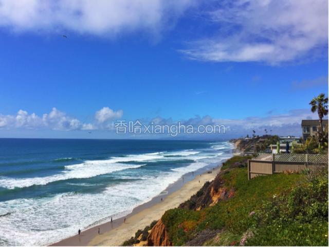 美食配美景，美谱一图，美国南加州一景，Solana Beach!