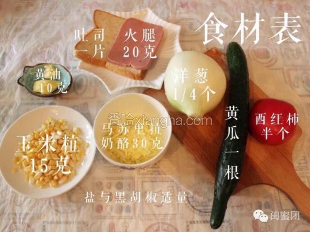 需要的食材如图