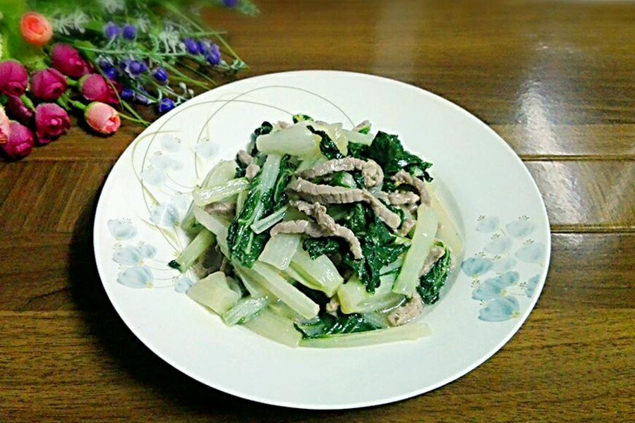 小白菜炒肉丝