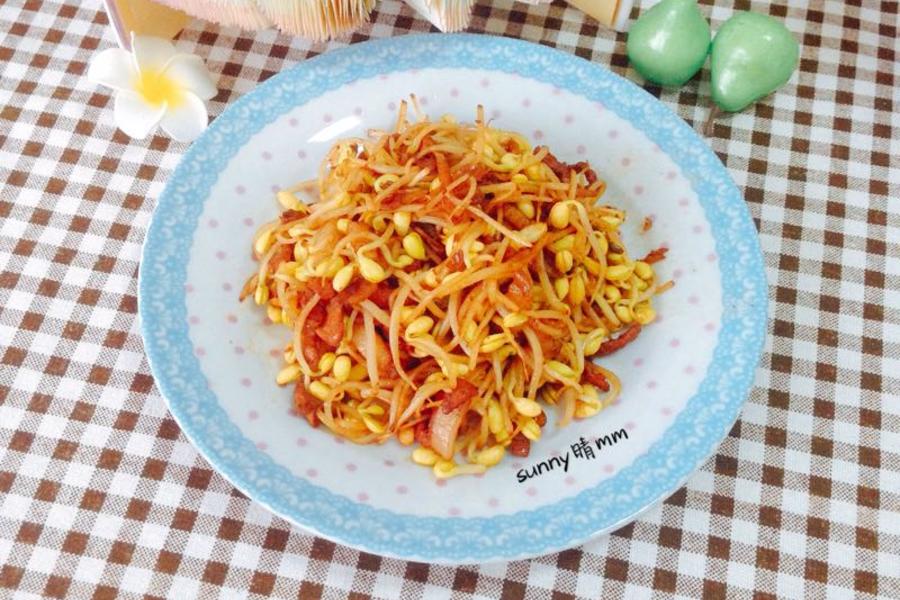 肉炒黄豆芽