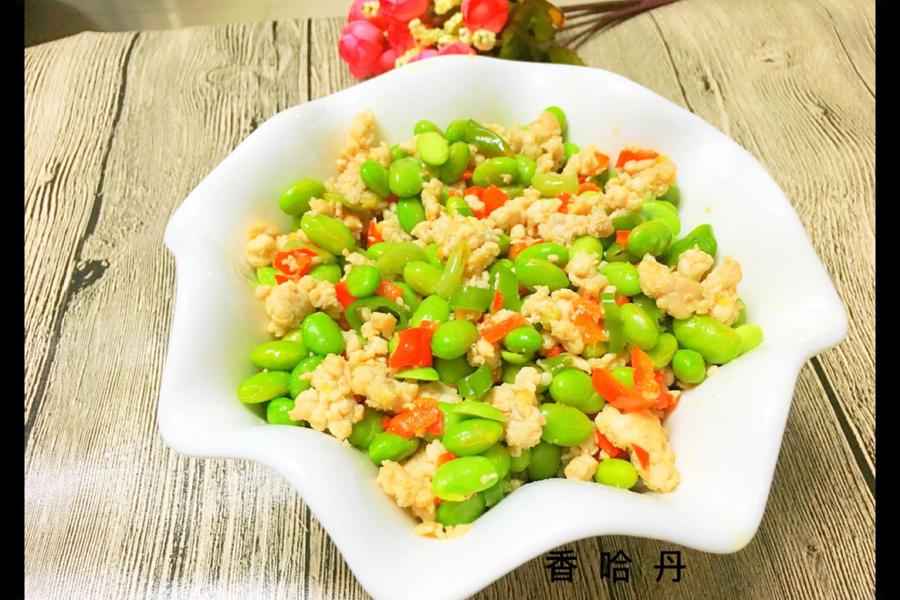 毛豆炒肉末