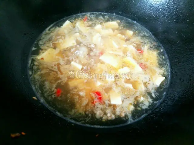 肉末煮豆腐就做好了。
