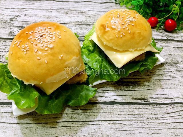 香酥鸡排芝士汉堡包