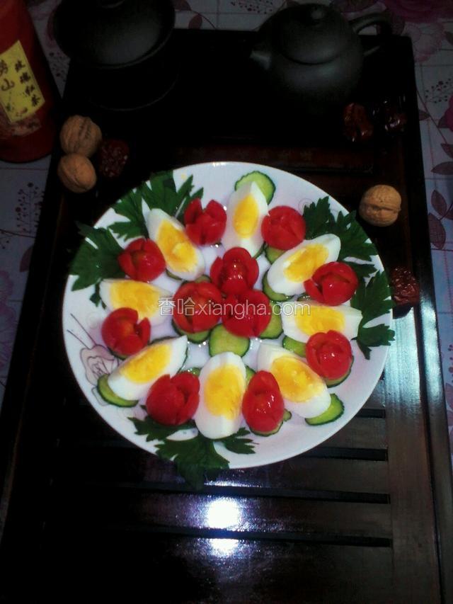 圣女果蛋拼盘花