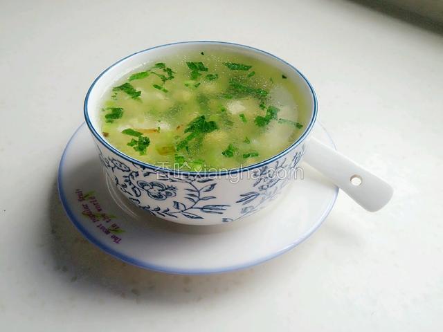 青菜豆腐末汤羹