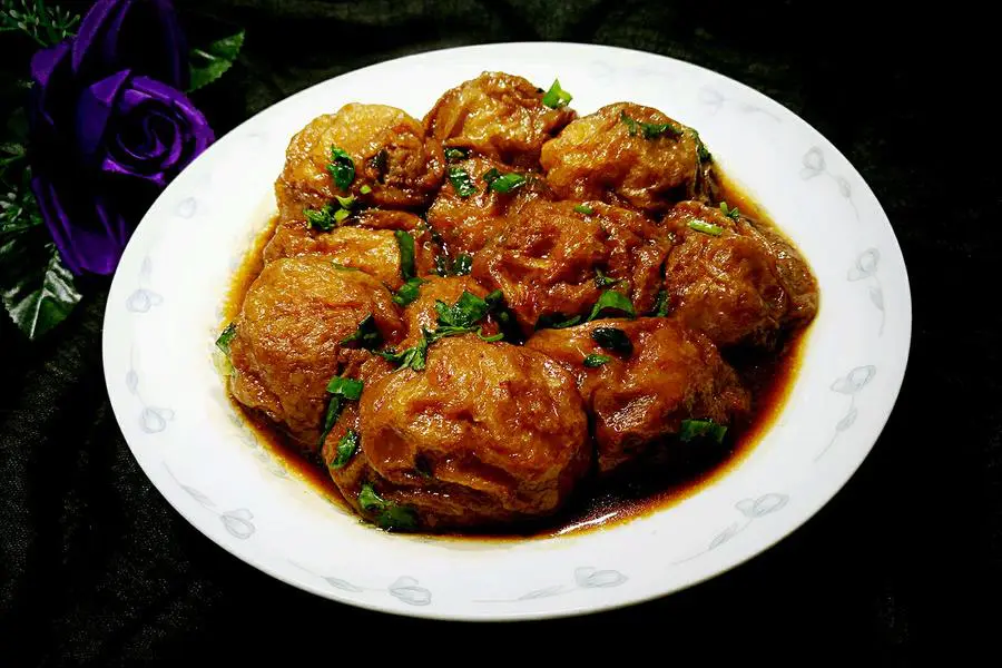 红烧油面筋塞肉