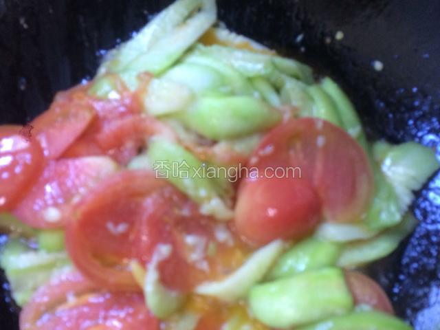 将丝瓜倒入锅中，加入适量的盐，翻炒均匀入味即可（照片拍糊了）