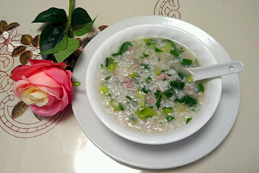 青菜瘦肉粥