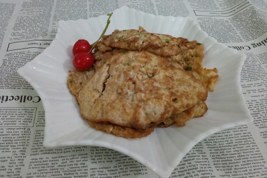 肉碎鸭蛋饼