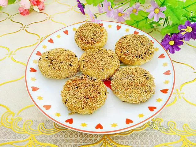 黑糖黑芝麻馅烧饼