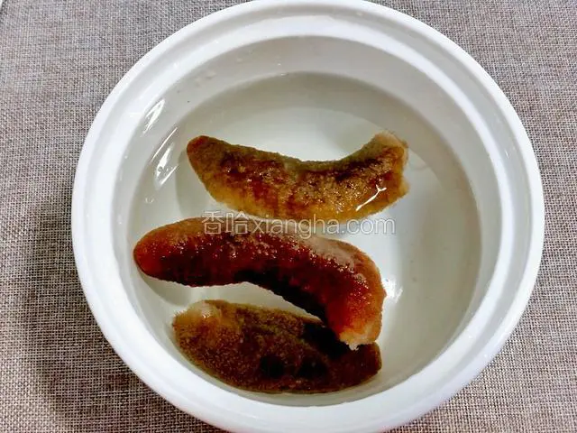 炖锅下适量水，下海参