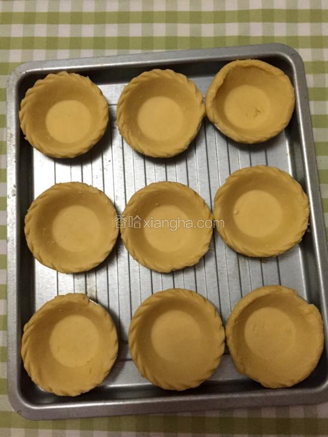 蛋挞皮解冻待用