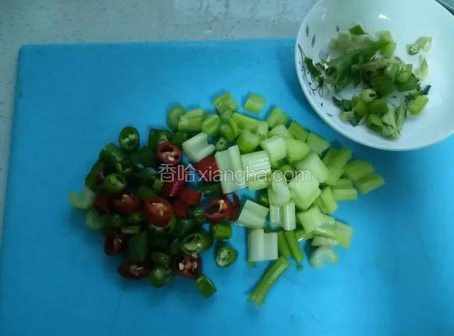 芹菜.青红椒切粒