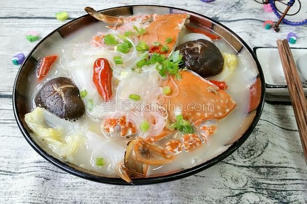 螃蟹白菜粉丝煲