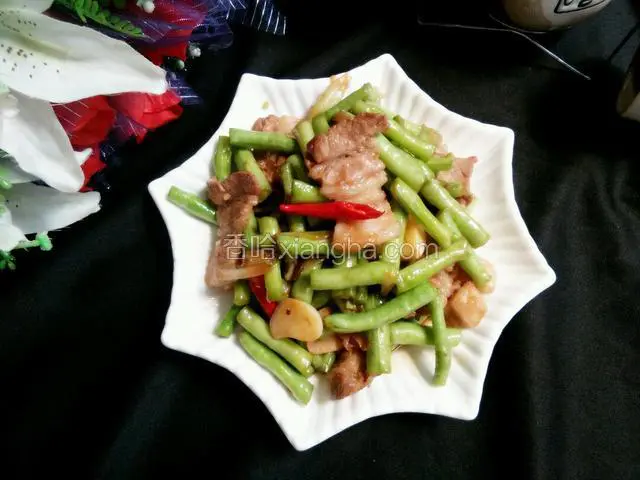 肉片炒豆角
