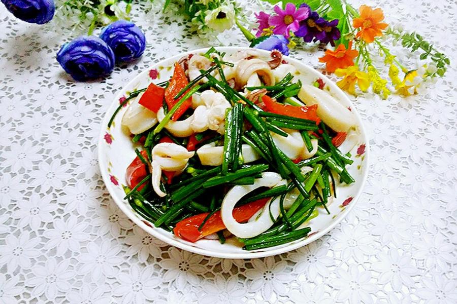 韭苔炒鱿鱼圈