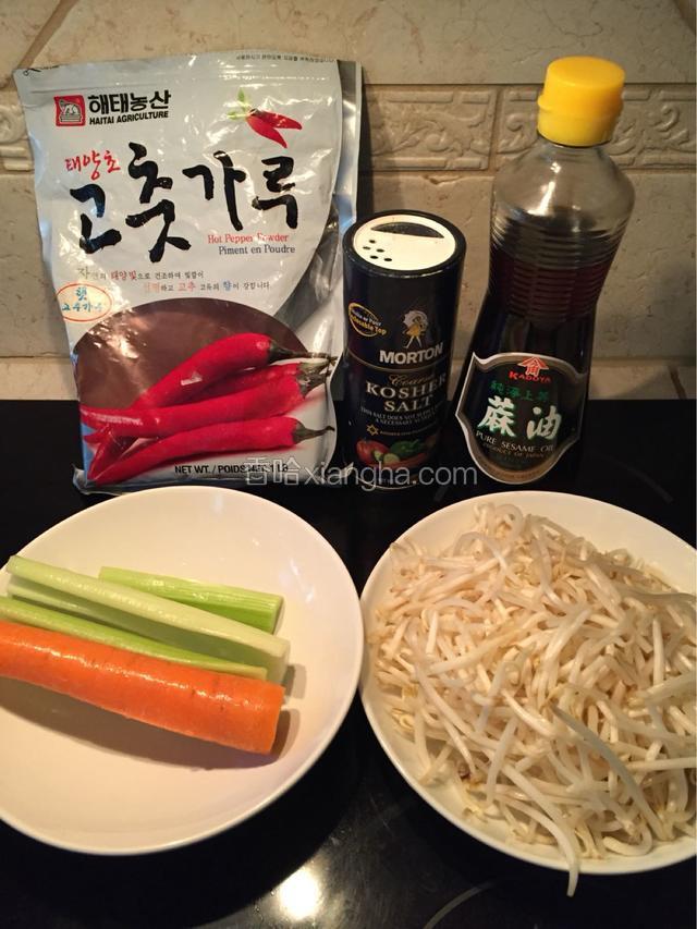 所需用的材料和配料。