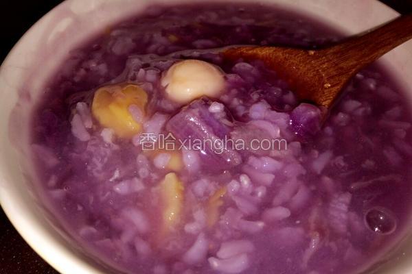 莲子紫薯栗子粥