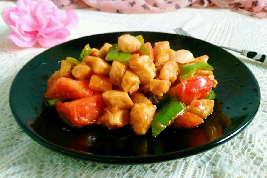  番茄汁烧鸡肉丁