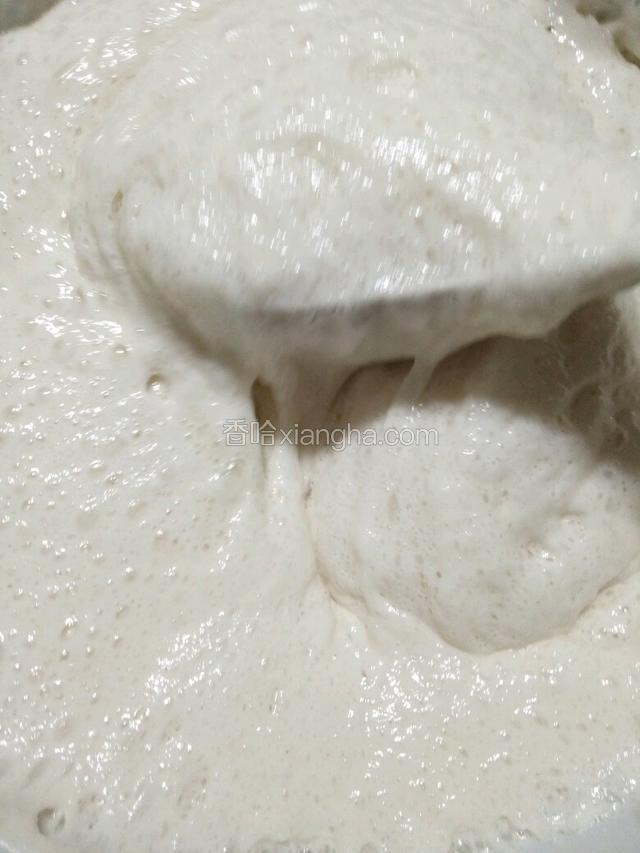 搅拌均匀消除大气泡，倒入6寸蛋糕模具里面8分满表面撒白芝麻。我倒5分满，故意加了2个马芬杯。