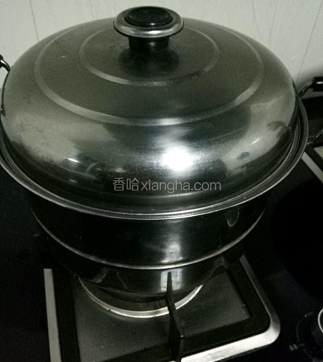 放入蒸锅中火沸腾后，大火20分钟，待3到5分钟再开锅盖。