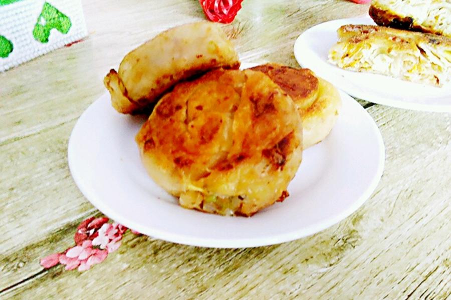 香葱油渣饼