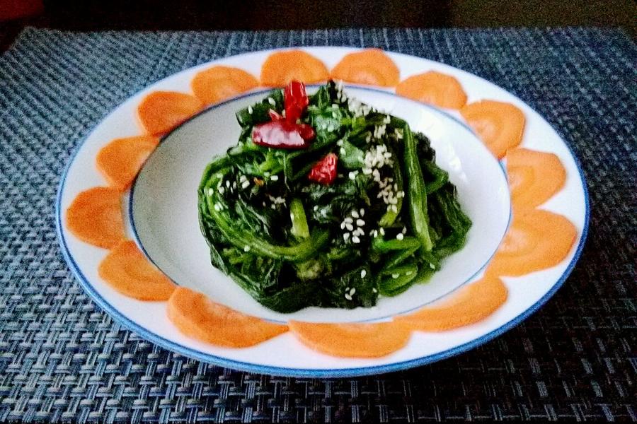 暮色炝菠菜