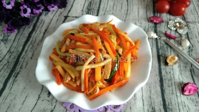 苹果炒鸡肉丝