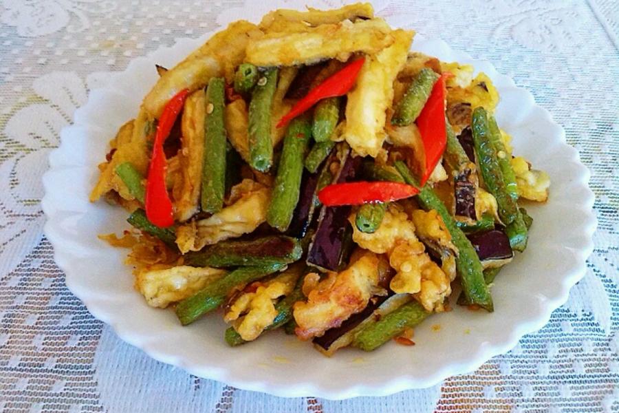 回锅茄子豆角
