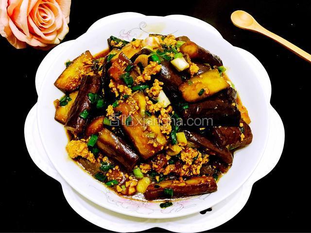 葱香肉沫焖茄子（少油版）