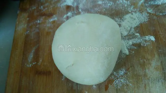 把发好的面放在面板上揉出空气，醒十分钟