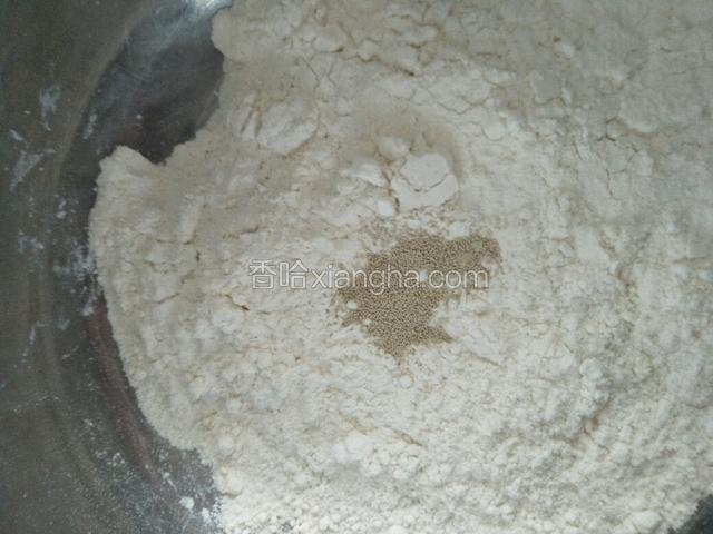 面粉中放入适量酵母