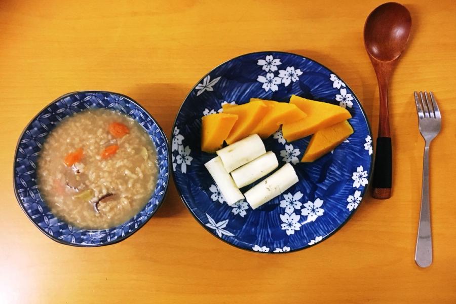 藏茶板栗粥、蒸山药南瓜（健脾养胃美颜早餐）